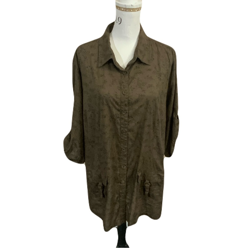 MXM Brown Floral Button-Up Shirt